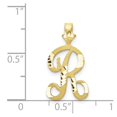 thumbnail image 3 of Diamond2Deal 10K Yellow Gold Grooved Letter R Initial Pendant for Women, 3 of 5