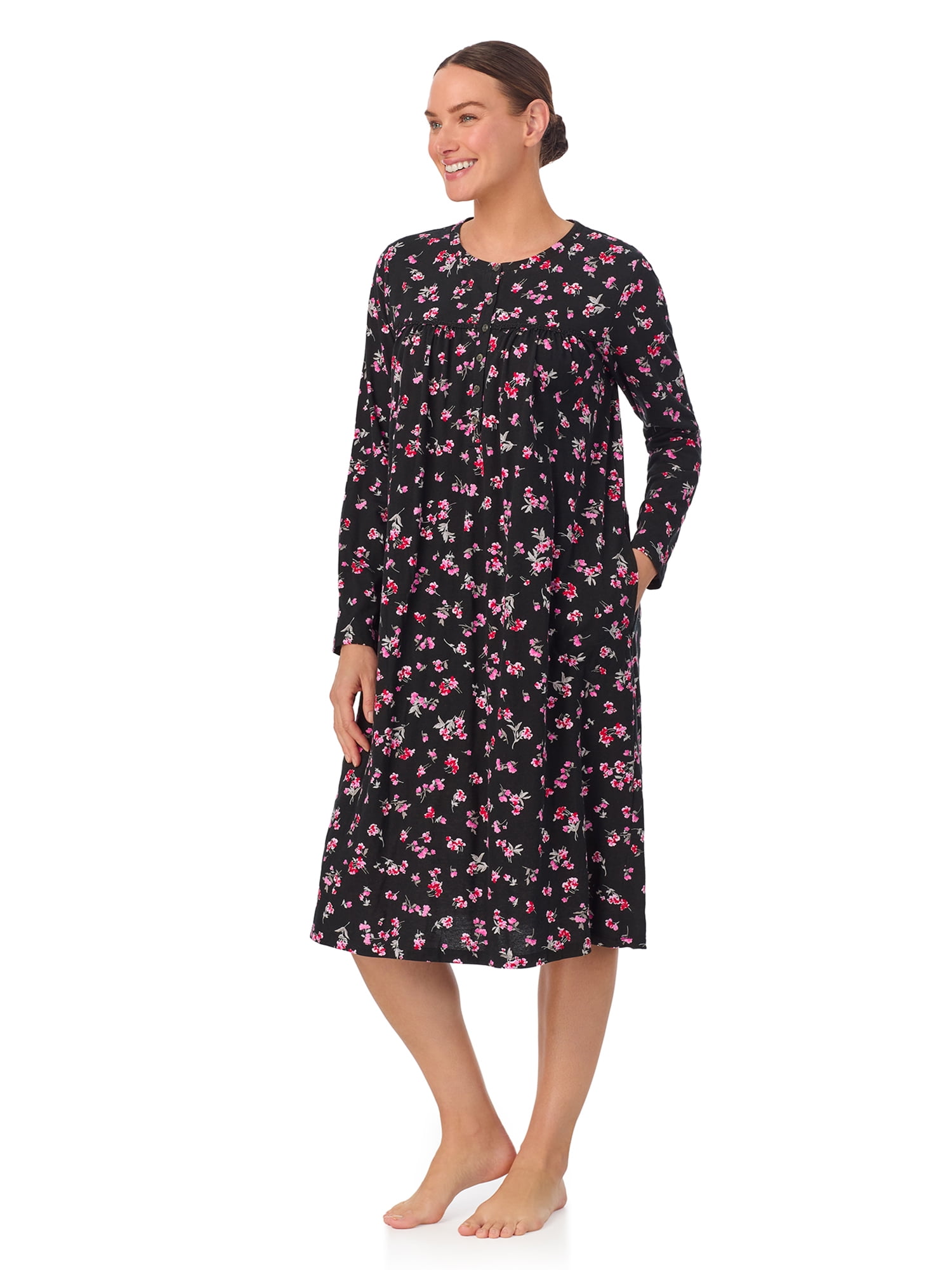 Aria Women’s 100% Cotton Long Sleeve Ballet Nightgown, Sizes XS-5X
