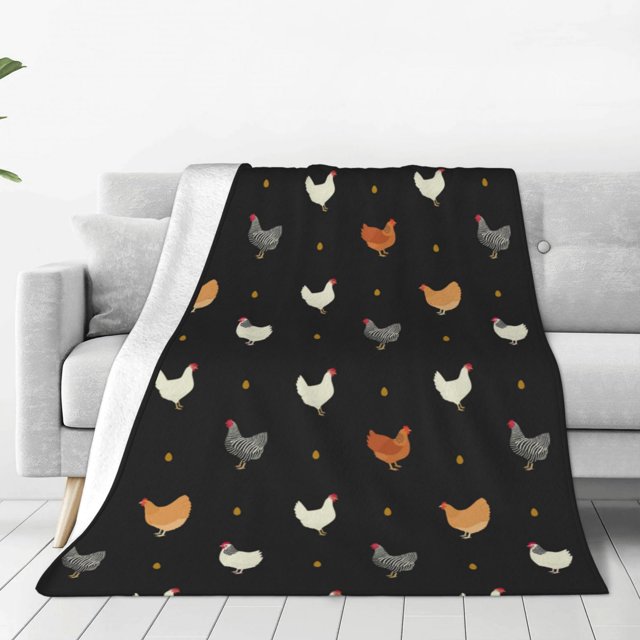Balery Funny Chicken Manta de Felpa Suave y Acogedora – Cobija de Franela Aterciopelada para Cama, Lavable y Cálida para Sofá, Mascotas, Transpirable-60"x50"