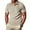 Khaki, variant on Men's Corduroy T Shirt Solid Color Collared Polos Half Zipper Pullover Turn Down Collar Vertical Short Sleeve Shirt Undershirt Casual Loose Top