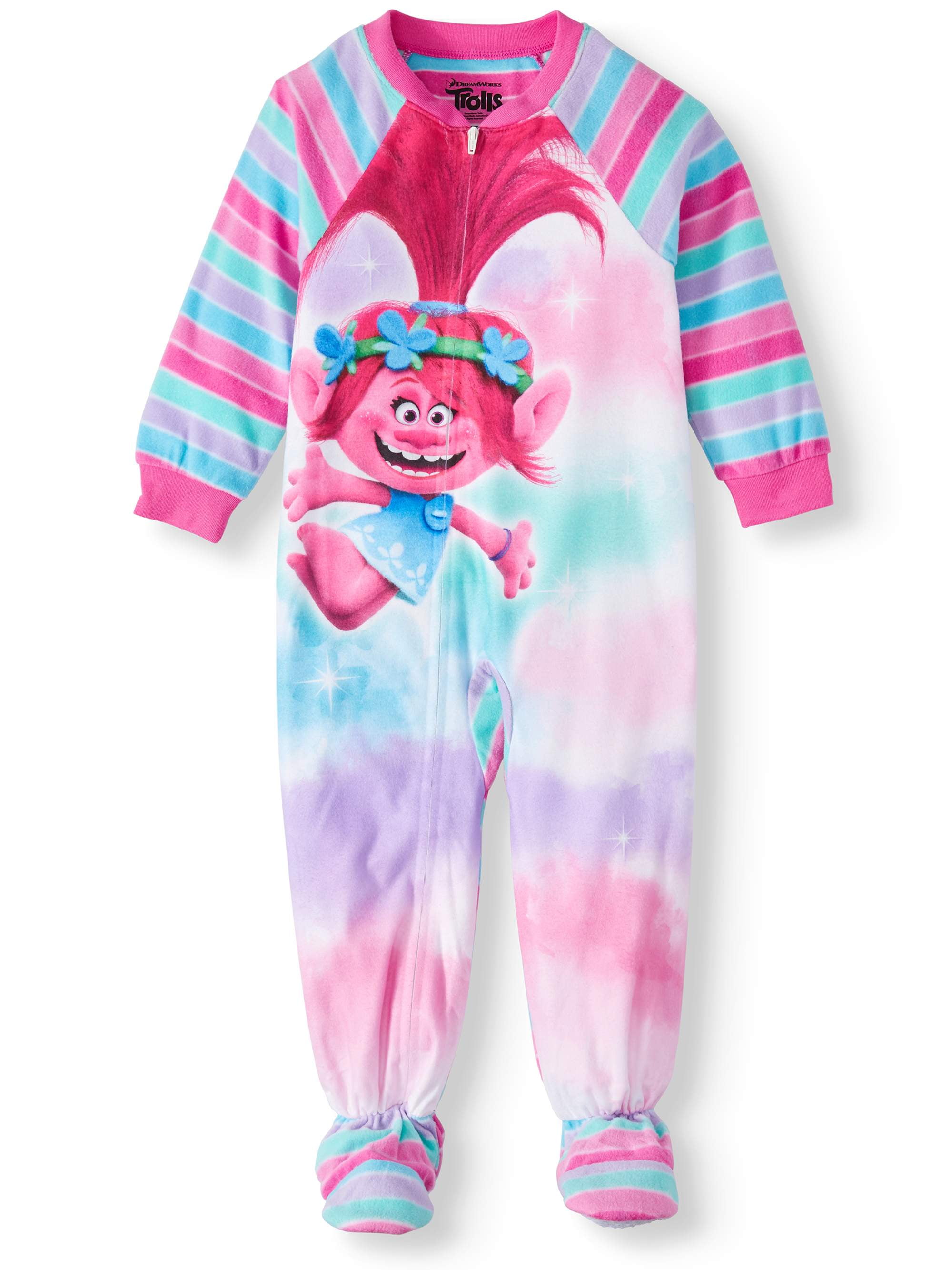 Trolls Trolls Toddler Girl Microfleece Blanket Sleeper Pajamas