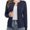 Navy blue, variant on Women's Crew Neck Button Down Long Sleeve Cardigan for Women Classic Soft Ladies Cardigan Sweater Coat
