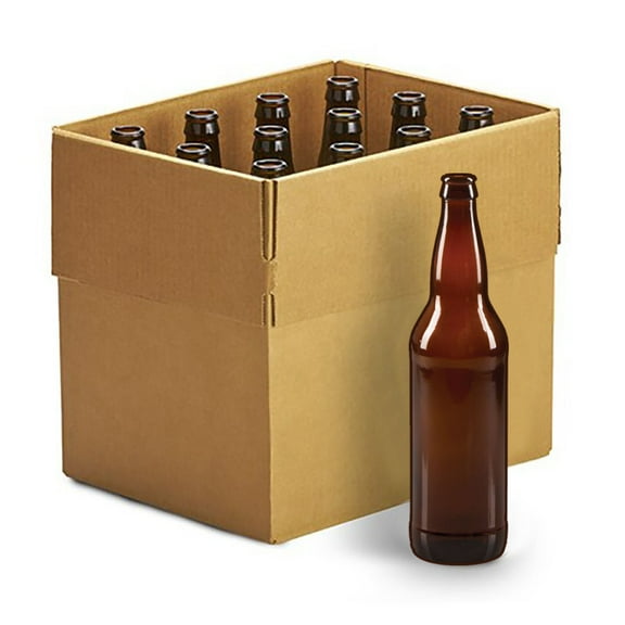 22oz Crown Cap Amber Longneck Bottles, Case of 12 by Home Brew Ohio