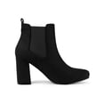 thumbnail image 6 of BLISSFUL STEP Women's Round Toe Block Heels Chelsea Ankle Boots, 6 of 8