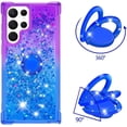 thumbnail image 2 of Glitter Case for Samsung Galaxy S23 Ultra (Not S23, Bling Sparkle Colorful Gradient Quicksand Waterfall Soft TPU Liquid Case Cover with Ring Stand for Samsung S23 Ultra LSJB-Purple Blue, 2 of 7