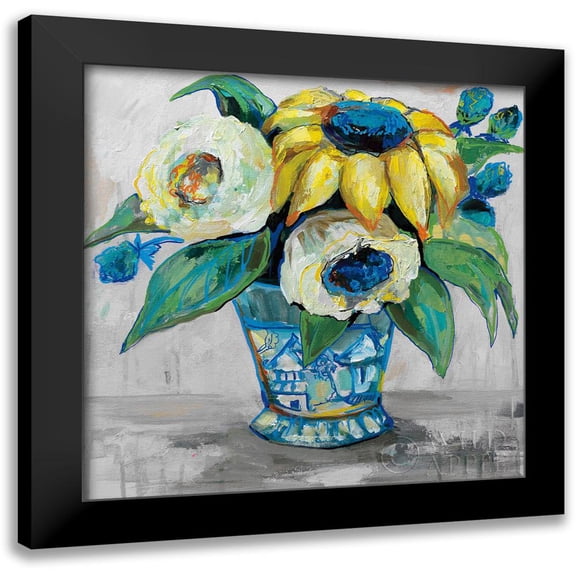 Vertentes, Jeanette 12x12 Black Modern Framed Museum Art Print Titled - Ginger Jar II Gray