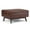 Saddle Brown, variant on Owen 34 inch Wide Mid-Century Modern Coffee Table Storage Ottoman in Distressed Black Vegan Leather