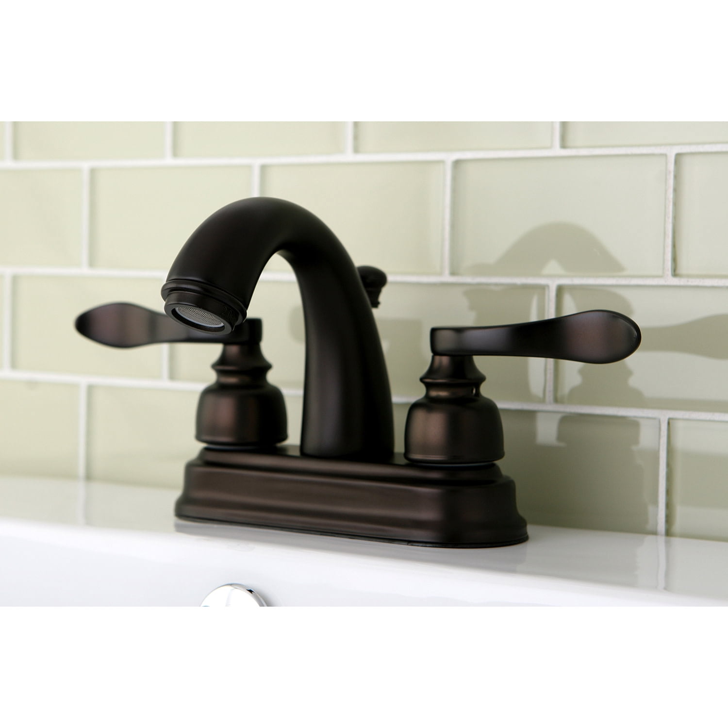 Kingston Brass KB8615NFL 4 in. Centerset Bathroom Faucet, Oil Rubbed Bronze