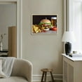 thumbnail image 4 of Nawypu  Modern Canvas Painting Artwork Photographic hamburger ingredients sauces chips Wall Art Poster for Living Room Bedroom Home Office Wall Decor Extra Large, 4 of 4