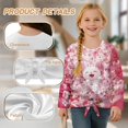 thumbnail image 6 of Xoenoiee Cat Cherry Blossom Print Girls Long Sleeve Shirts Soft T-Shirts Crewneck Basic Tees Tie Knot Boho Shirt Blouses for Kids Teen Girls Tops Clothes, 9-10 Year, 6 of 7