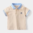 thumbnail image 2 of UAYOTSE Boys School Uniform Short Sleeve Soft Polo Shirt Button Closure 1T 2T 3T 4T 5T Toddler Boys Comfortable Tops Breathable,Sizes 2-3 Years, 2 of 9