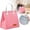 Pink, variant on Insulated Thermal Lunch Bag Leak Resistant Food Cooler Tote for Office Picnic, Gray