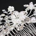 thumbnail image 4 of Grofry Hair Clip Women Wedding Flower Rhinestone Faux Pearl Bridal Hair Comb Jewelry, 4 of 6