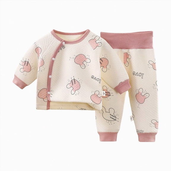 UAYOTSE Girls Thick Fleece Pajama Set Toddler 6 12 18 24 Months 2T 3T 4T fit Pjs Soft Breathable Winter Warm Home Wear Long Sleeve Size 18-24 Months