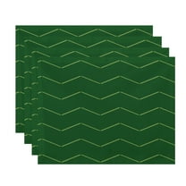 Simply Daisy, 18 x 14 Inch Harlequin Stripe Geometric Print Placemat (set of 4), Green