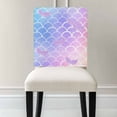 thumbnail image 3 of Mermaid Tail Chair Covers Set of 6 Rainbow Gradient Overlay Chair Back Covers Stretch Removable Washable Slipcovers Protector for Dining Room Kitchen Party Decor, 3 of 5