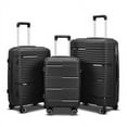 thumbnail image 1 of TRAVLR Elite Ensemble de Bagages Léger Extensible 3 Pcs (20 Pouces24 Pouces28 Pouces) avec Serrure TSA, Chariot en Aluminium et Roues Silencieuses - Noir., 1 of 7