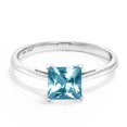 thumbnail image 2 of Gem Stone King 10K White Gold Solitaire Engagement Ring Set with Princess Ice Blue Topaz, 2 of 4