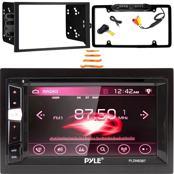 Pyle PLDN83BT.5 Double DIN 6.2" HD Digital Display Bluetooth USB DVD/MP3 AM/FM Multimedia Receiver, Rear View Camera, Pry Tool Set, Double DIN Installation Dash Kit for Select 1994-2012 GM Vehicles