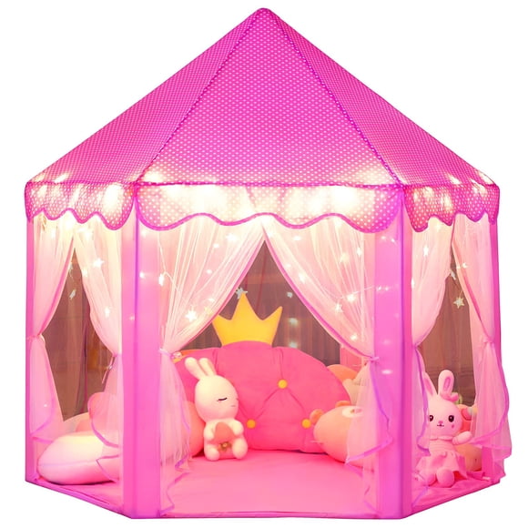Tienda de campaña WilWolfer Princess Castle para niñas con luces de estrellas