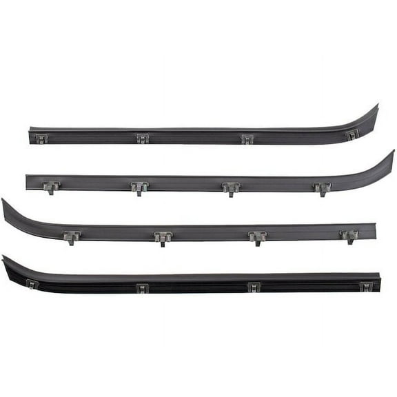 Door Window Belt Weatherstrip Kit 4 Piece - Compatible with 1975 - 1986 Chevy C20 Crew Cab Pickup 1976 1977 1978 1979 1980 1981 1982 1983 1984 1985