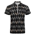 thumbnail image 4 of Arrow Chevron Symbol Black Arrows Men Zipper T-shirt Summer Casual Short Sleeve T-shirt Top, 4 of 7