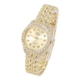 thumbnail image 4 of Elegant Women's 32mm Iced Diamond Watch - Shiny Sleek Dial with Sparkling Simulated Crystals - Adjustable Bling-ed Metal Band - Luxury Timepiece - 14k Gold Tone Finish, 4 of 5