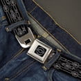 thumbnail image 2 of GM General Motors Belt, Seatbelt Buckle Belt, Retro Chevy Bowtie Monogram Black Gray, Youth 22 to 32 Inches, 2 of 9