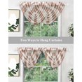 thumbnail image 5 of Waterfall Valances for Windows, Brown Checkered Kitchen Sheer Valance Curtains, Farmhouse Buffalo Plaid Rod Pocket Elegant Swag Valances for Living Room Bedroom, 47.2"x38.5", 2 Panel, 5 of 8