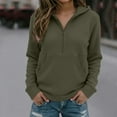 thumbnail image 2 of Women's Hoodie Oversized Half Zip Hoodie â Long Sleeves Trendy Pullover with Hood, Cozy Casual Athletic Top for Fall Winter Fashion Outerwear Comfort, 2 of 4