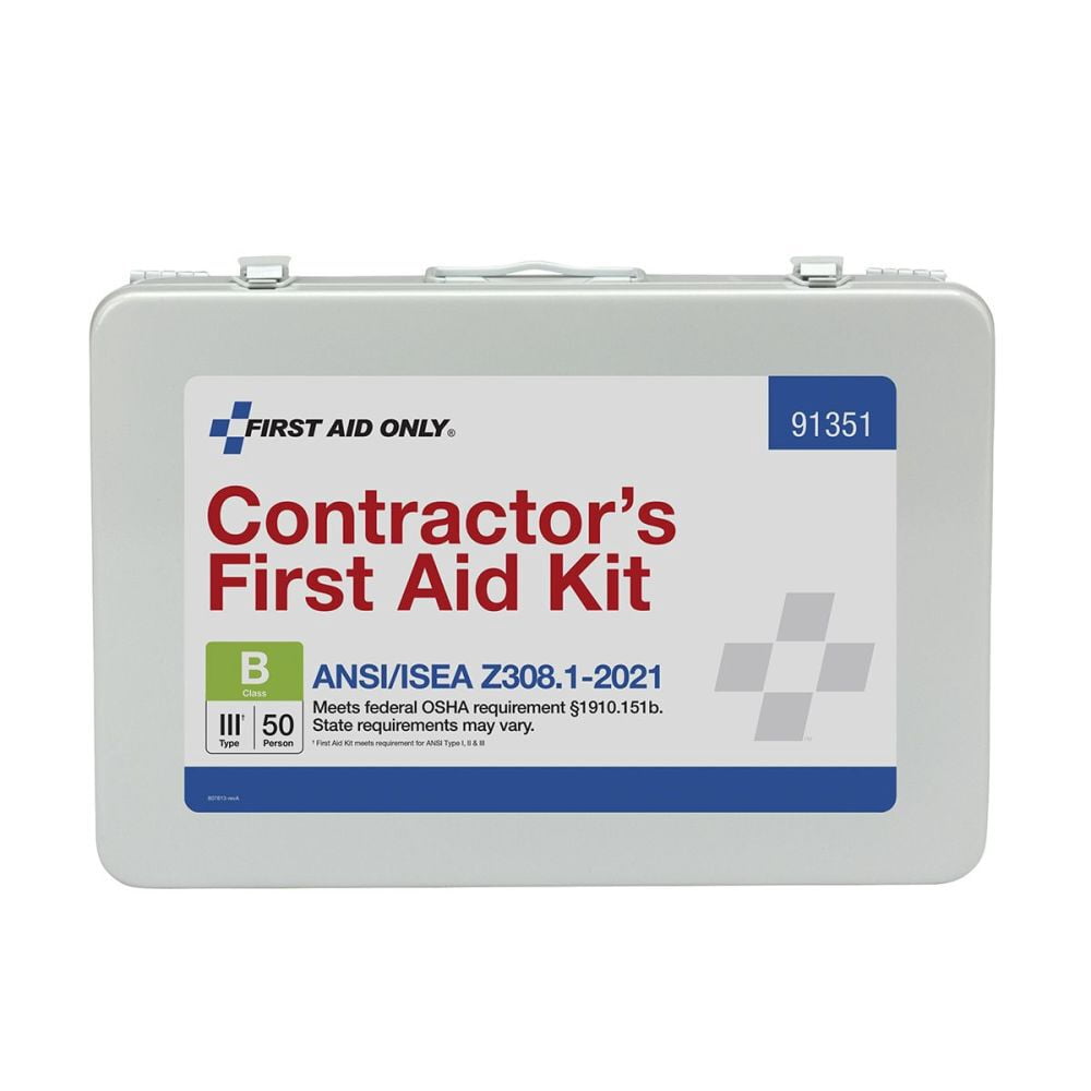 First Aid Only First Aid Kit 50 Person Contractor Metal Portable