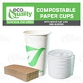 thumbnail image 4 of 16 oz Compostable Paper Cups with White Flat Lids and Sleeves - Biodegradable Disposable White Paper Coffee Cups PLA Lined - Eco-friendly Hot and Cold Drinking Cups (200), 4 of 4