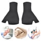 thumbnail image 5 of Un par de guantes protectores de mano de medio dedo, suaves y transpirables, de poliuretano, color negro, para esguinces deportivos, 5 of 10