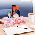 thumbnail image 5 of Wekity Wireless Bluetooth Keyboard,  Dual Mode Multi-Device Cute Portable Slim Wireless Keyboard with USB Nano, 20m Connection Distance for Tablet PC Windows Android iOS Mac (Pink), 5 of 7