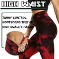 thumbnail image 4 of FITTOO Women Tie Dye Yoga Pants High Waist Ruched Butt Lift Texture Tiktok Leggings, 4 of 6