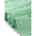 thumbnail image 5 of DARING DIVA Smocked Waist Gilding Metallic Stars Chiffon Dress L Green, 5 of 6