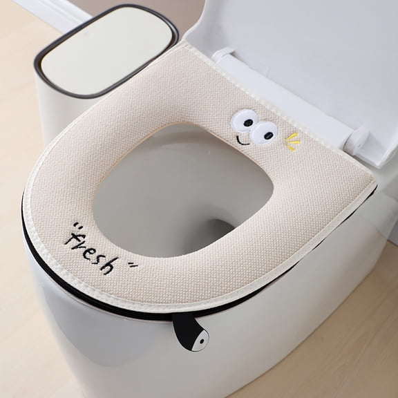 Tyidzon Toilet Seat Cushion for Bathroom, Soft Warmer Toilet Seat Cover with Zipper, Washable Home Reusable