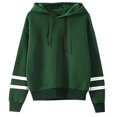 thumbnail image 2 of LEAVINGSUO Cardigan Sweaters for Women,Women's fashion casual loose long sleeve color hooded sweatshirt blouse, 2 of 4