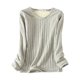 thumbnail image 1 of Qarigey Ropa interior Camiseta Mujer Cálido Grueso Algodón A prueba de viento Ropa interior sin rastro Ropa cómoda Manga larga Invierno Prendas para la parte del cuerpo gris claro, gris claro M M Qarigey AP013131-13, 1 of 6