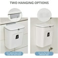 thumbnail image 5 of Hanging Trash Can Kitchen Waste Bin Cabinet Bin with Lid for Cabinet Door, Suitable for Kitchen, Bathroom, Toilet, Bedroom, Living Room, Office (White), 5 of 8