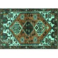 thumbnail image 1 of Ahgly Company Machine Washable Indoor Rectangle Persian Turquoise Blue Traditional Area Rugs, 5' x 8', 1 of 4