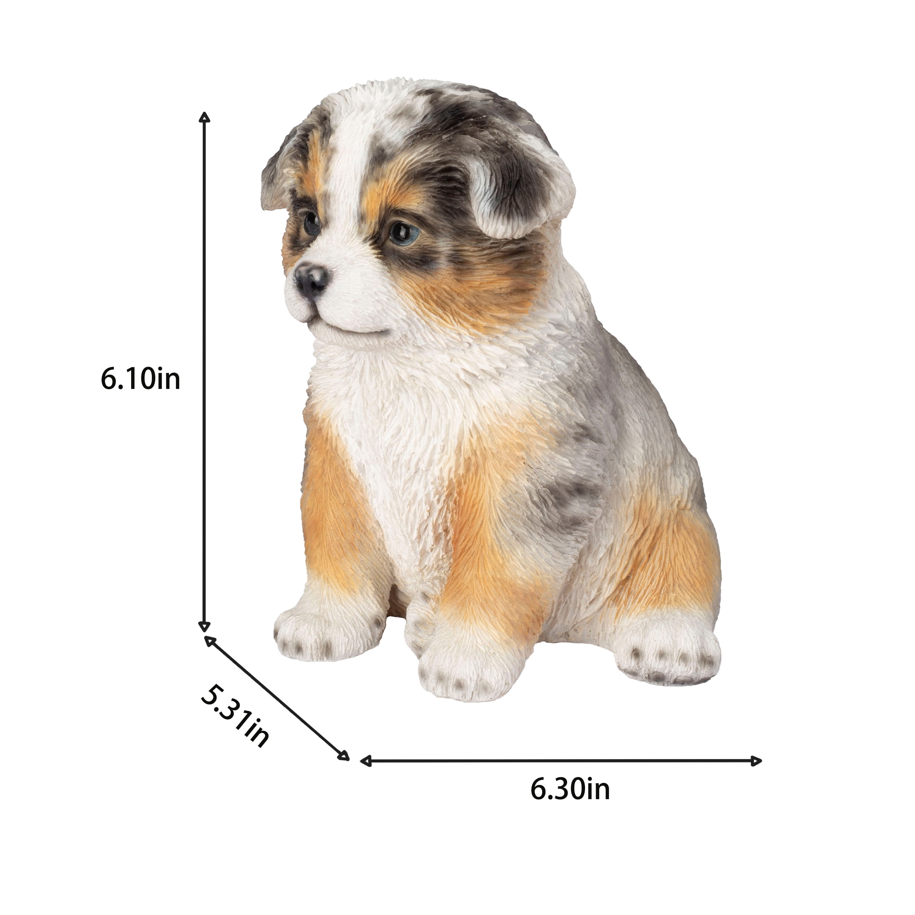 SOREAL Australian Shepherd Puppy Figurine – Decorative Dog Statue for Shelves, Desks, Mantels, Tabletop, Garden Décor – Charming Gift for Dog Lovers, Collectors, Birthdays, Holidays