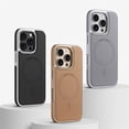 thumbnail image 7 of Luxury Business Plating Frame Leather Magnetic Back Case for iPhone 16 15 Pro Max for magsafe Wireless Charge Shockproof Cover (White,For iPhone 16Pro Max), 7 of 7