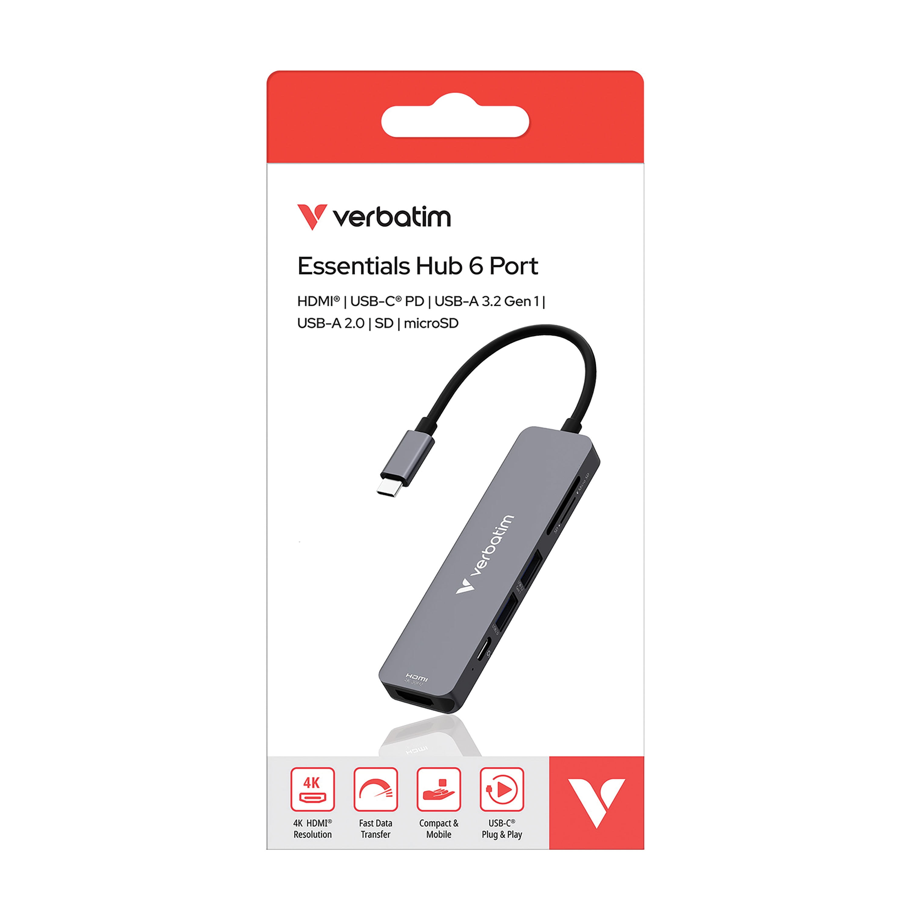 Verbatim USB-C Essentials Multiport Hub– 6 Ports