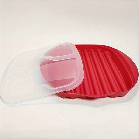 Microwave Bacon Cooker Tray With Lid - Non-Slip, Drainage Design For Fatty Bacon & Sauces, Quick Pre-Meal Prep, Dishwasher Safe, Durable PP Material, Perfect For Christmas, Halloween, Easter, Thanksg