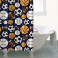 thumbnail image 4 of Baseball Football Pattern Shower Curtain 36"x72" ,Bathroom Decorative Shower Curtains Set with 12 Hooks,Modern Waterproof Washable Shower Curtain, 4 of 6