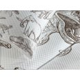 thumbnail image 4 of Ambesonne Black White Quilted Bedspread Set 3 Pcs, Dinosaurs Skeleton, King Size, Dark Brown White, 4 of 5
