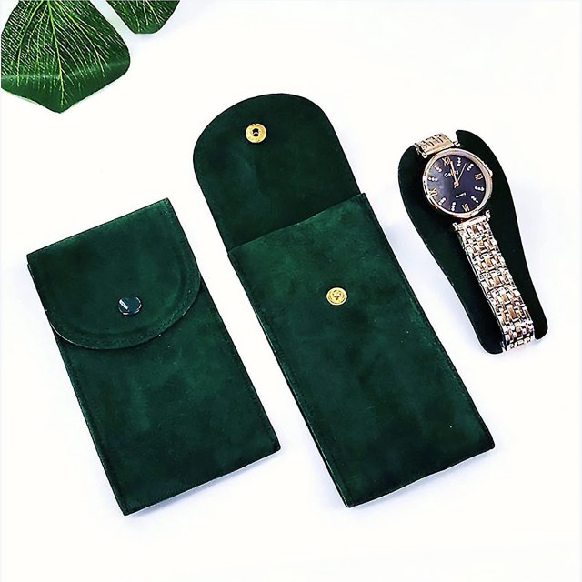 Bolsa de reloj, rollo de reloj, estuche de viaje para reloj para hombres y mujeres, bolsa de reloj de terciopelo portátil