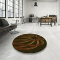 thumbnail image 4 of Ahgly Company Machine Washable Indoor Round Transitional Dark Bronze Brown Area Rugs, 3' Round, 4 of 7