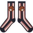 thumbnail image 5 of Calcetines de tubo de otoño e invierno para niños, calcetines de rayas de oso, calcetines de marea de estilo japonés y coreano, calcetines de algodón peinado, 5 of 5